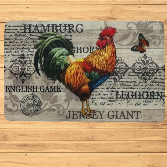 Farmhouse French Country Accent Mat Colorful Rooster Decor 17” X 28” Multicolor - Picture 8 of 10